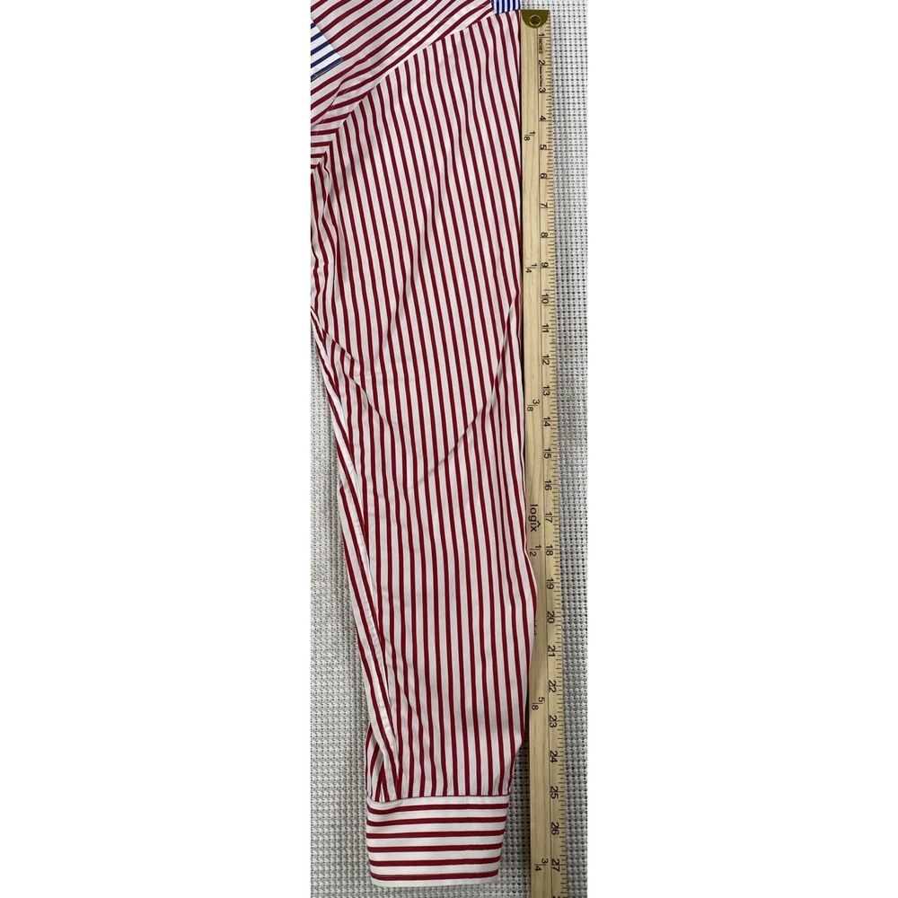 Ralph Lauren Button Down Dress Shirt Men's XL Red White Blue Flesh Pony - Picture 5 of 8